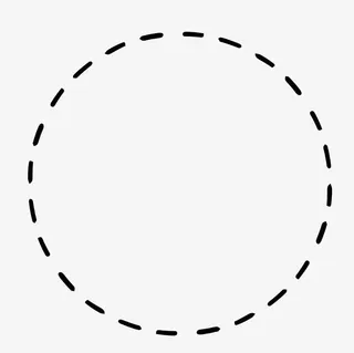 黑色手绘的虚线圆免抠