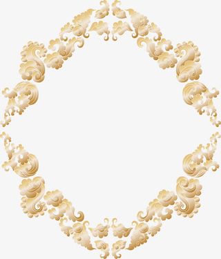 浮雕花边框免抠