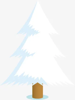 扁平风格创意合成白色的圣诞树造型免抠