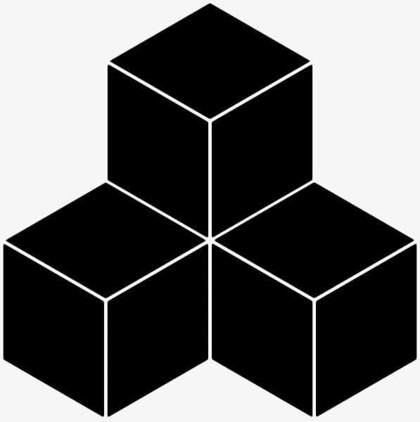 黑色几何立体图形免抠