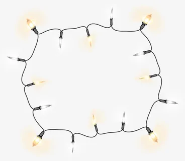 小清新黄色彩灯免抠