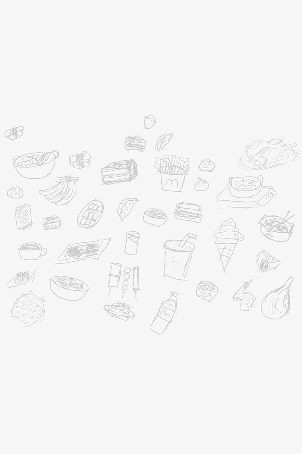卡通线描食物手稿免抠
