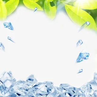 冰粒薄荷装饰边框免抠
