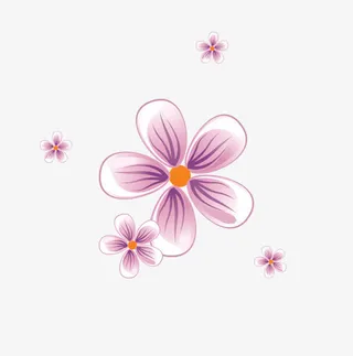 紫色手绘花朵免抠