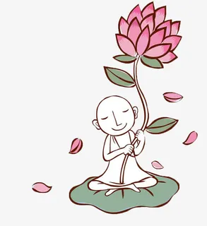 手拿莲花的小和尚免抠