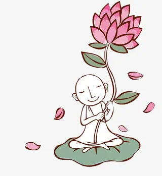 手拿莲花的小和尚免抠