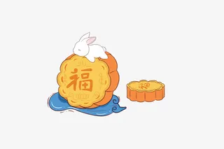 玉兔月饼卡通免抠