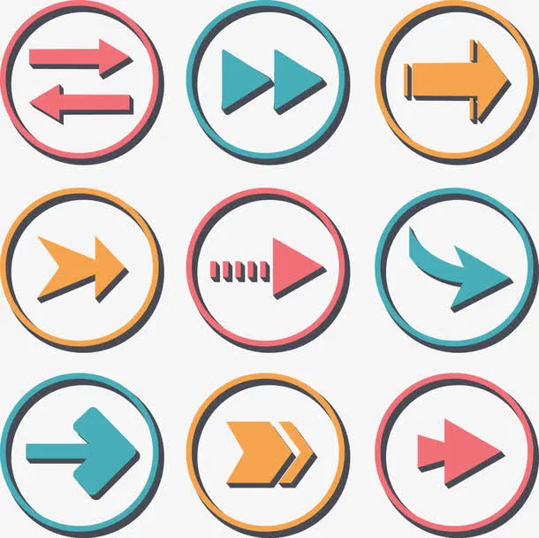 矢量手绘箭头图标免抠