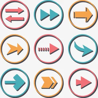 矢量手绘箭头图标免抠