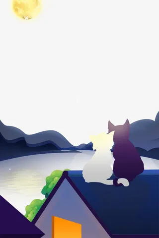 简约扁平浪漫七夕免抠