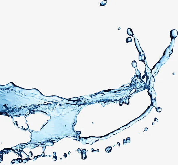 小清新蓝色水花免抠