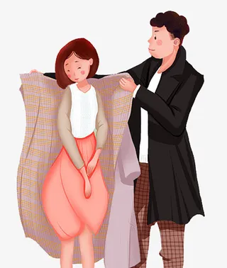 彩色扁平化关怀卡通插画免抠