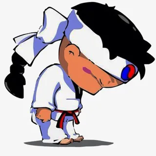 卡通跆拳道鞠躬人物免抠