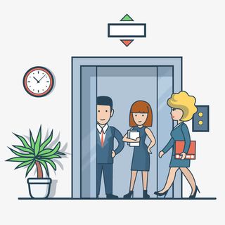 卡通矢量电梯免抠