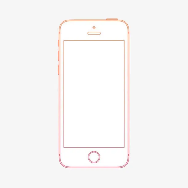 手机红色线框免抠