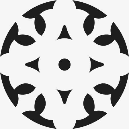 角花底纹花型对称平面图形免抠