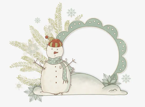 雪人相框免抠