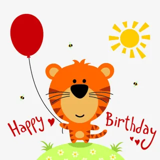 拿气球的老虎免抠