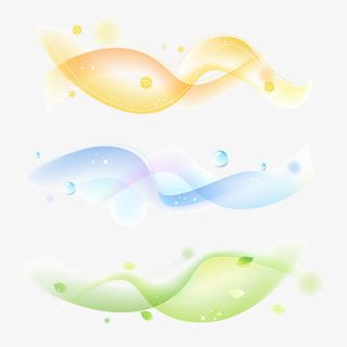 可爱波浪线条装饰免抠