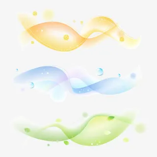 可爱波浪线条装饰免抠