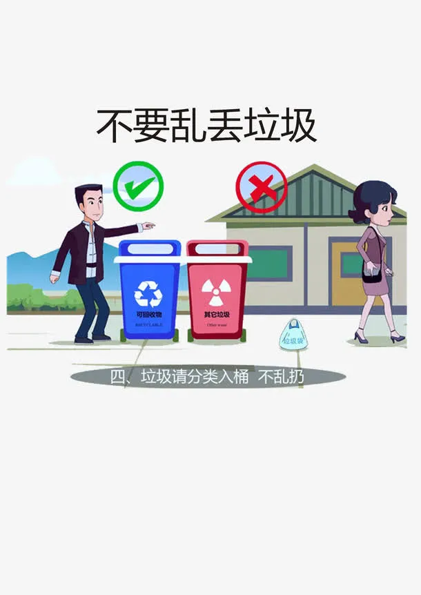 不要乱丢垃圾免抠