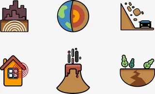 地震灾害图标免抠