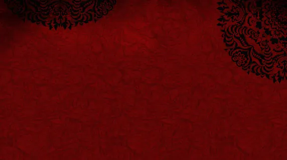 红色中国风花纹海报免抠