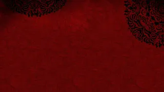 红色中国风花纹海报免抠