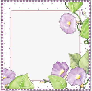 手绘牵牛花相框免抠