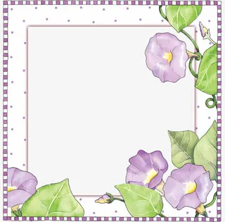 手绘牵牛花相框免抠