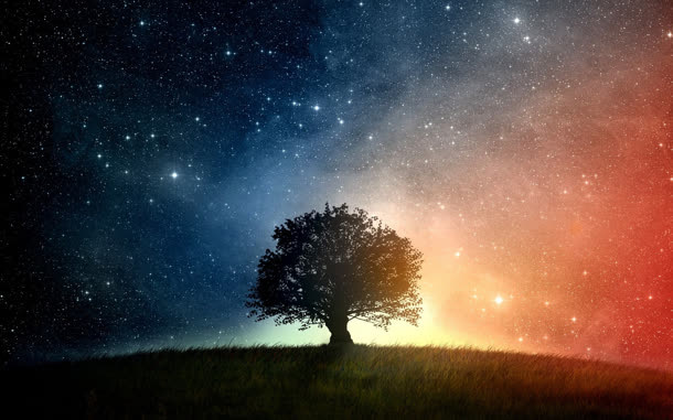 唯美星空星辰银河免抠