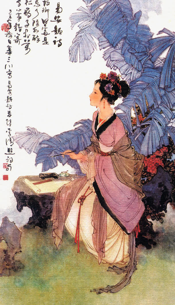 美女肖像画免抠