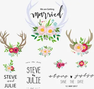 手绘玫瑰标题栏免抠