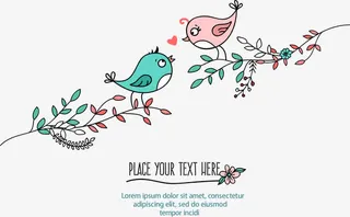 树枝上的彩色鸟免抠