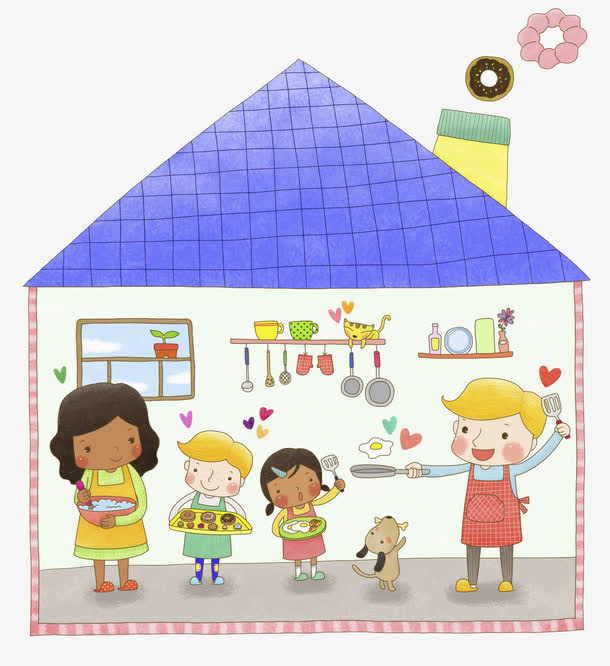 做饭的家人免抠