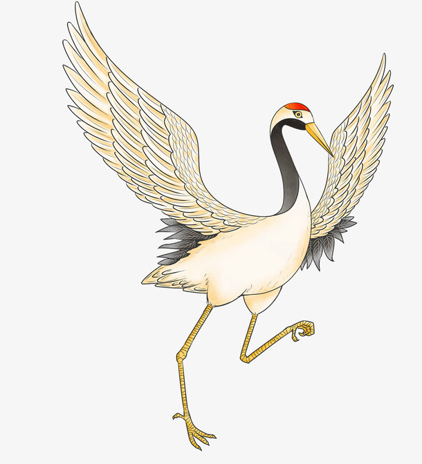 国潮 手绘 仙鹤免抠