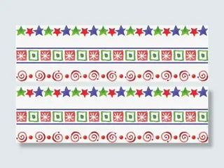 矢量手绘红色主题长条免抠