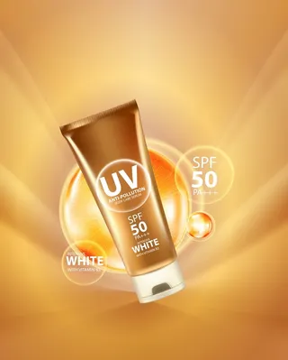 矢量夏日烈日防晒护肤背景素材高清