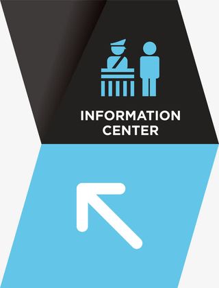 导视指示系统左边信息中心免抠