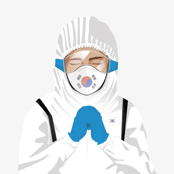 韩国穿防护服的医生免抠