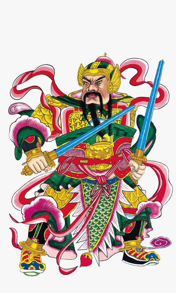 拿着宝剑的财神免抠