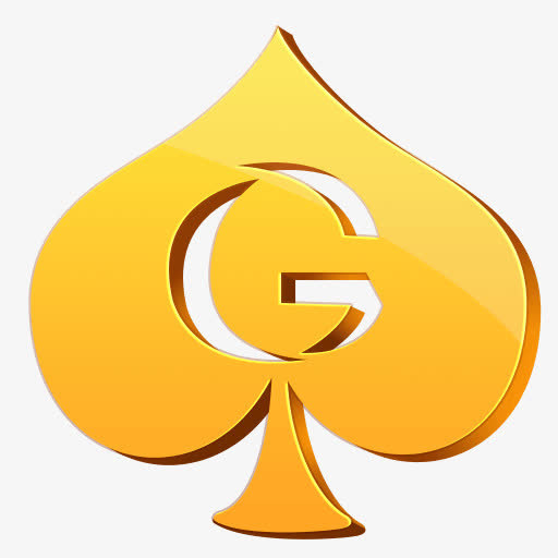 手绘金色棋牌红桃心免抠