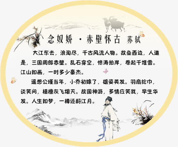 苏轼 校园文化 展板免抠