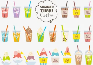 饮料卡通手绘夏日元素免抠