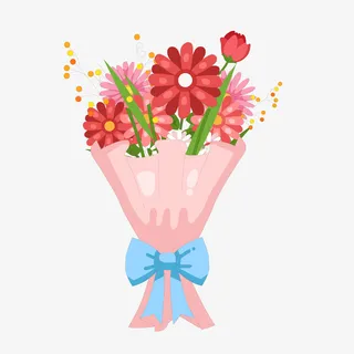 粉红色花朵手绘素材免抠