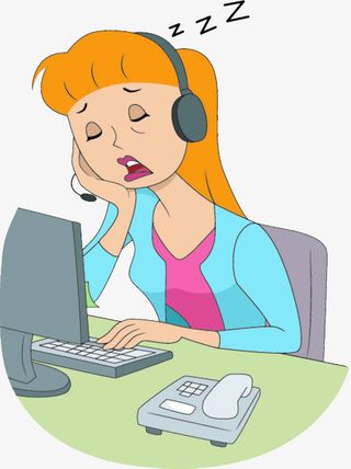工作加班劳累睡着的女孩免抠