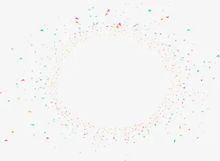 圆环飞溅彩色礼花漂浮素材免抠