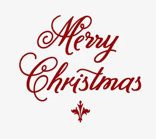 圣诞快乐英文艺术字免抠