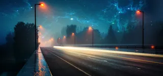 卡通街灯背景banner高清