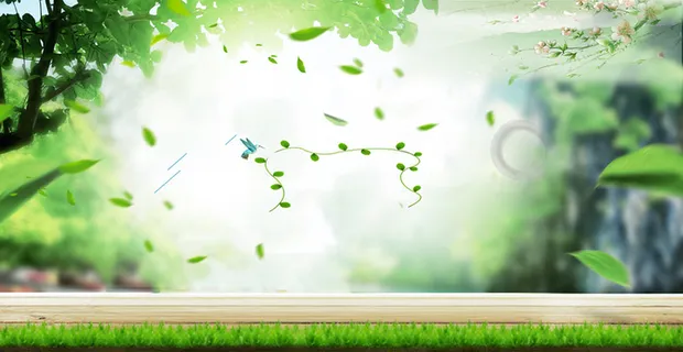绿色春天背景模板高清